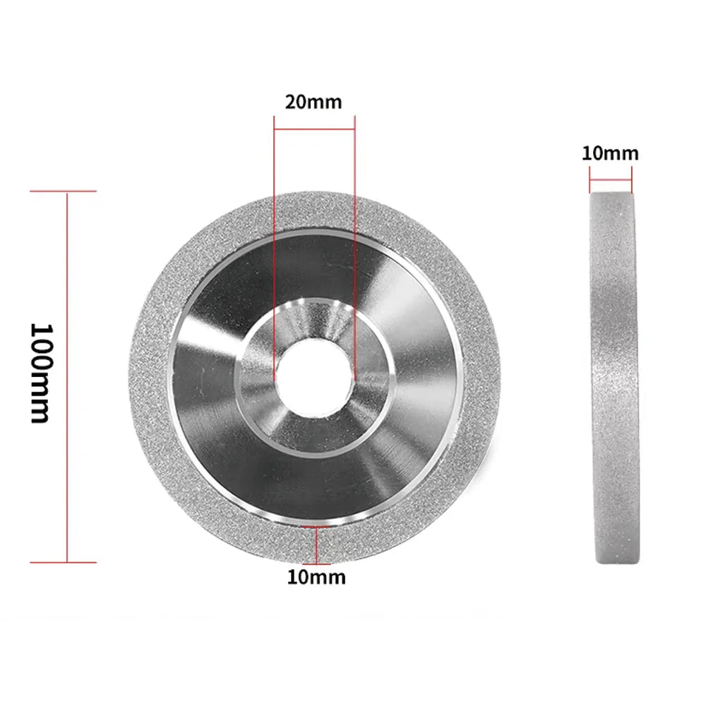 1 piece 4"/100mm Electroplated Diamond Grinding Wheel Knife Grinder Tungsten Carbide End Mills Carbide Abrasive Wheel