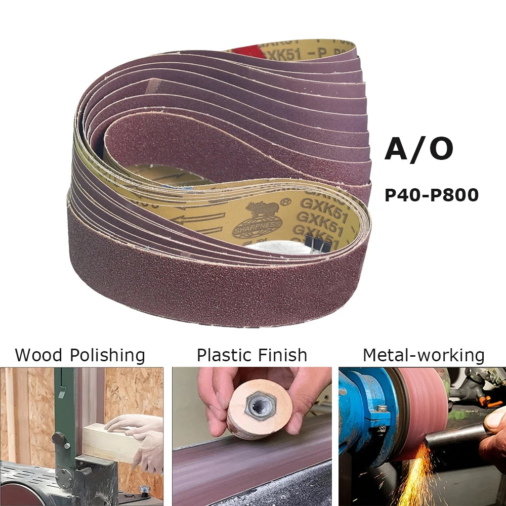 2" x 42" Sanding Belt Sander Knife-Making P40-P800 BORA 5 Ceramic Aluminum Oxide Felt Abrasive Grinding Polishing Bands