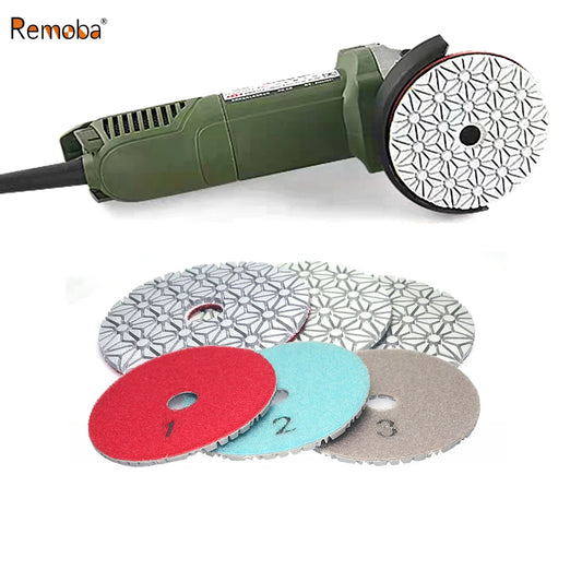 15 pcs 3-steps Polishing Pads Stone Wet Grinding Discs for Terrazzo Concrete Mable Re-new