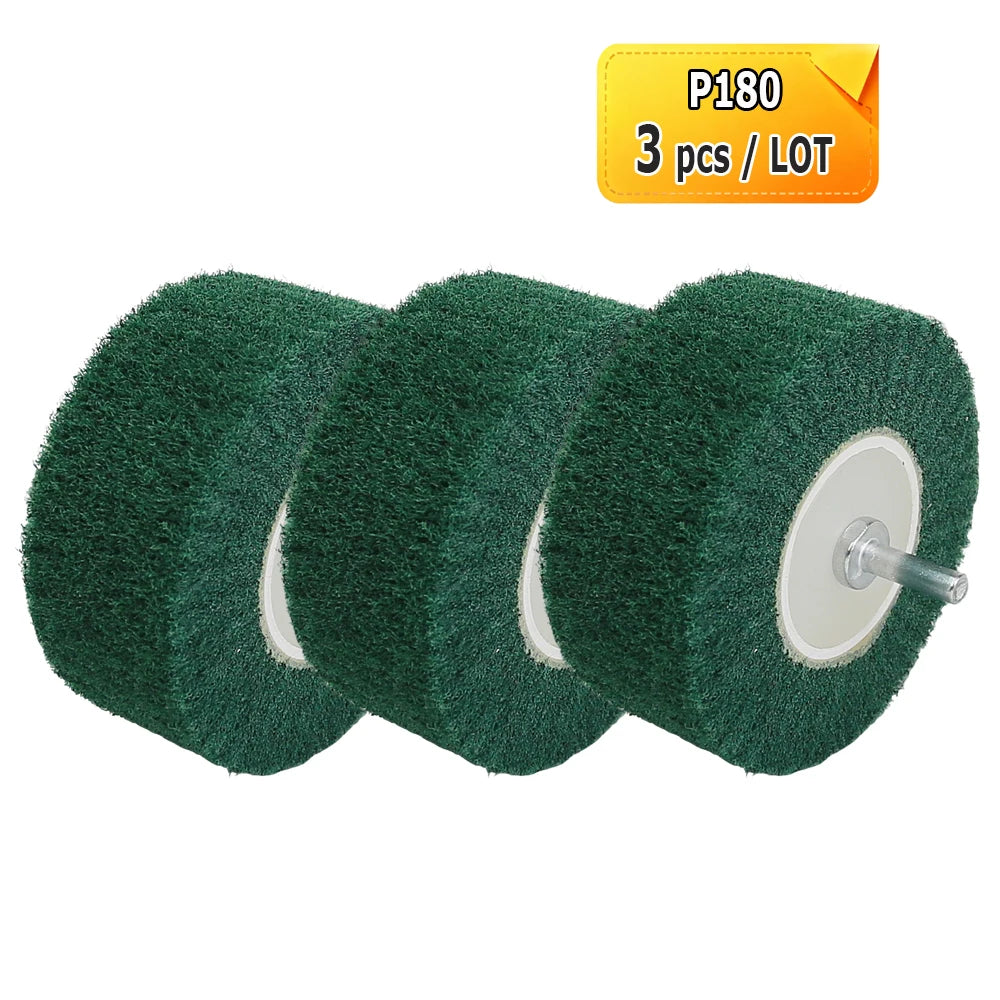 120x50mm M14 Non-woven Polishing Drum Wheel Angle Grinder Abrasive Grinding Wheel for Stainless Steel Finish