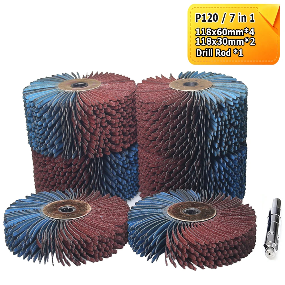 118x60mm/30mm Abrasive Cloth Strips Polishing Brush Wheels Air Polisher Accessories for Wood Grinding Buffing