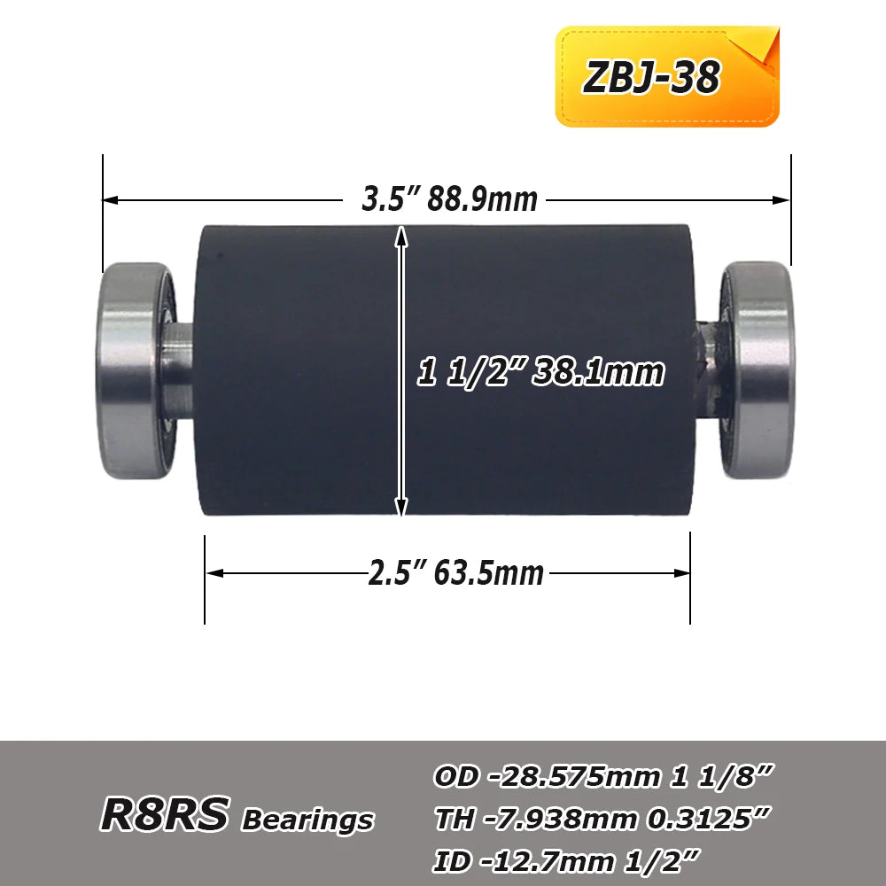 1 piece Rubber-coated Contact Roller Belt Grinder Idler Wheel Spindle / Threaded Rod Attachment