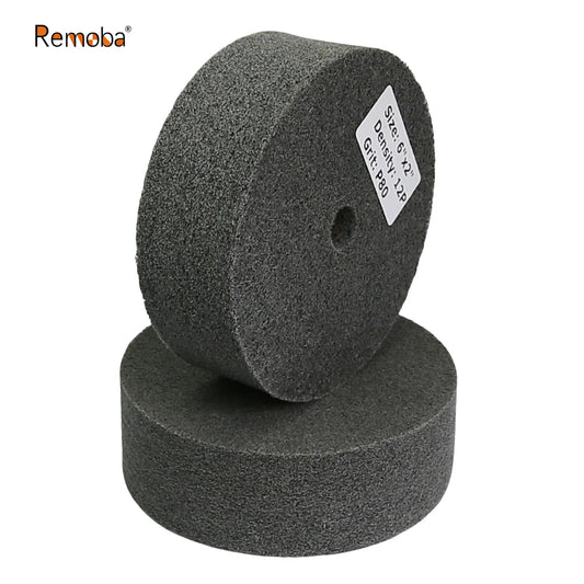 6 Inch Nylon Polishing Wheel 150x50mm Non-Woven Abrasive Buffing Pad for Metal Stainless Steel Aluminum Surface Finishing