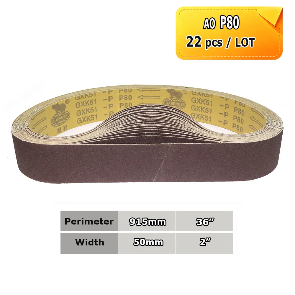 915x50mm Sanding Belts 2x36" Belt Grinder Abrasive Bands 291x50mm Wheel Sleeves for Knife Hard Metal Grinding Wood Polishing