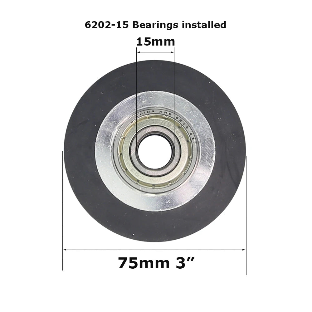 1 piece Dia.50mm/75mm/100mm*50mm Width Small Rubber Coated Aluminum Wheel Belt Grinder Idler Active Contact Wheel