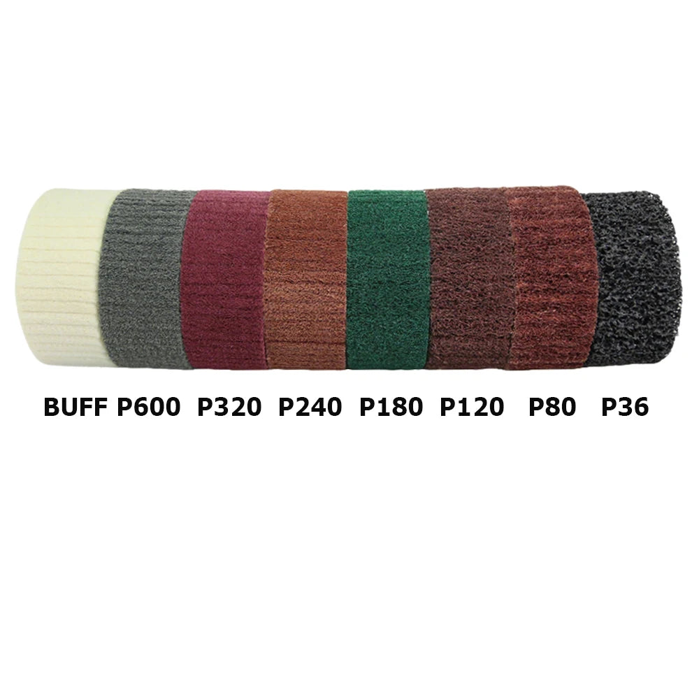 120x50mm M14 Non-woven Polishing Drum Wheel Angle Grinder Abrasive Grinding Wheel for Stainless Steel Finish