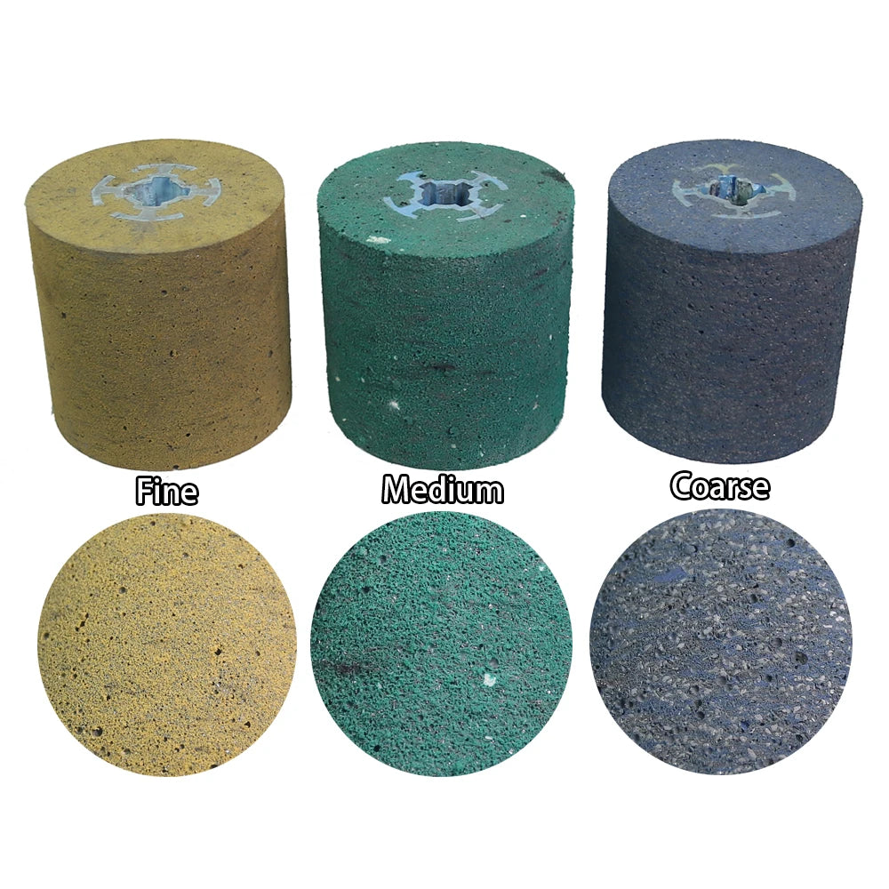 100x100x19mm Rubber Diamond Snowflake Polishing Texture Grinding Wheel Drum for Stainless Steel Metal Sunflower Stain Finish