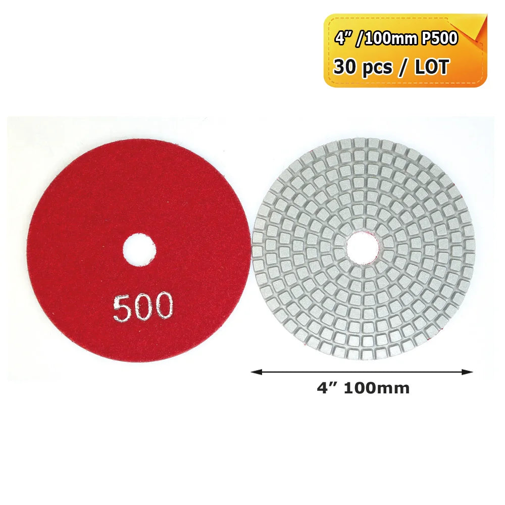 3"/4" Wet Grinding Discs Flexible Diamond Stone Polishing Pads for Ceramic Tiles Marble Finish
