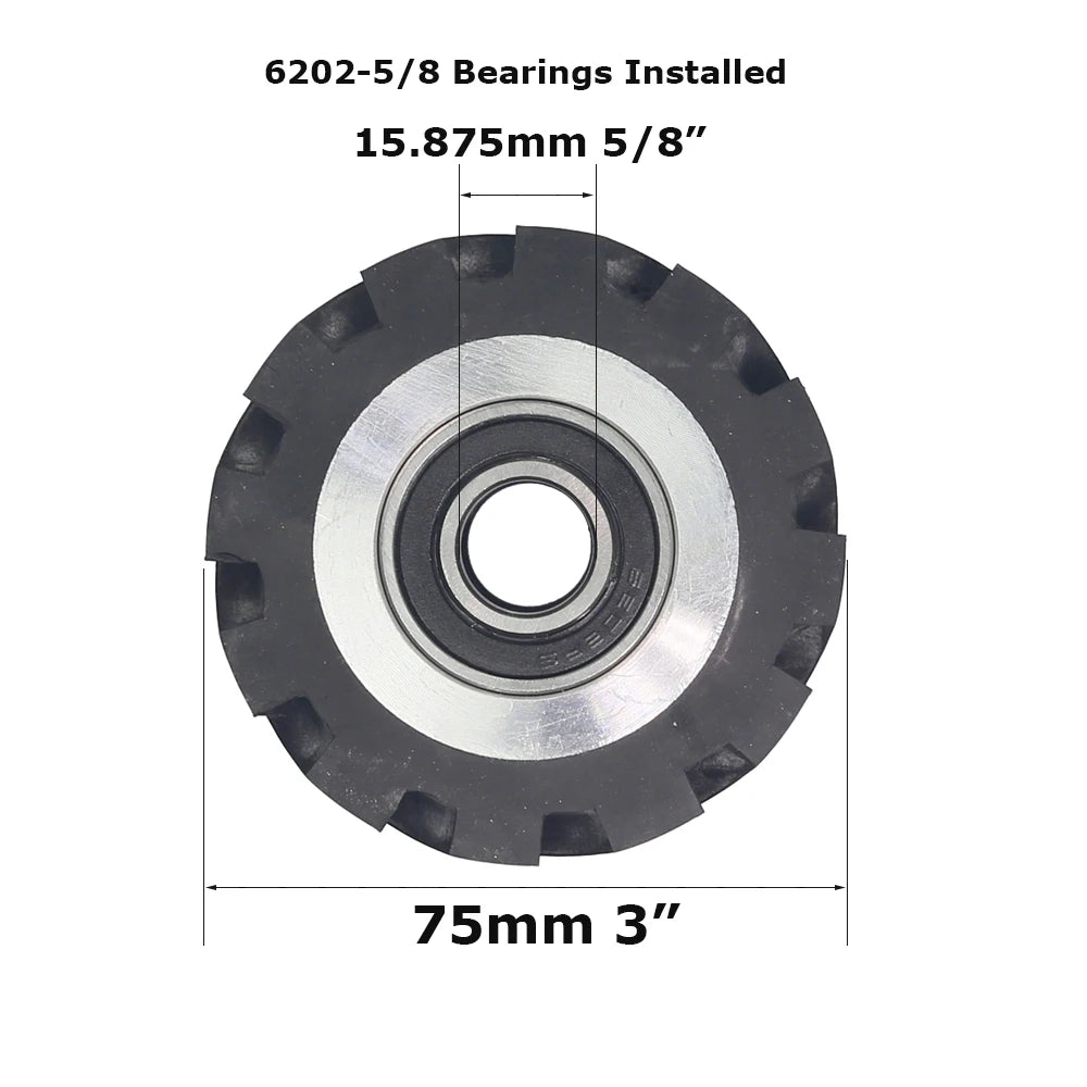 1 piece Dia.50mm/75mm/100mm*50mm Width Small Rubber Coated Aluminum Wheel Belt Grinder Idler Active Contact Wheel