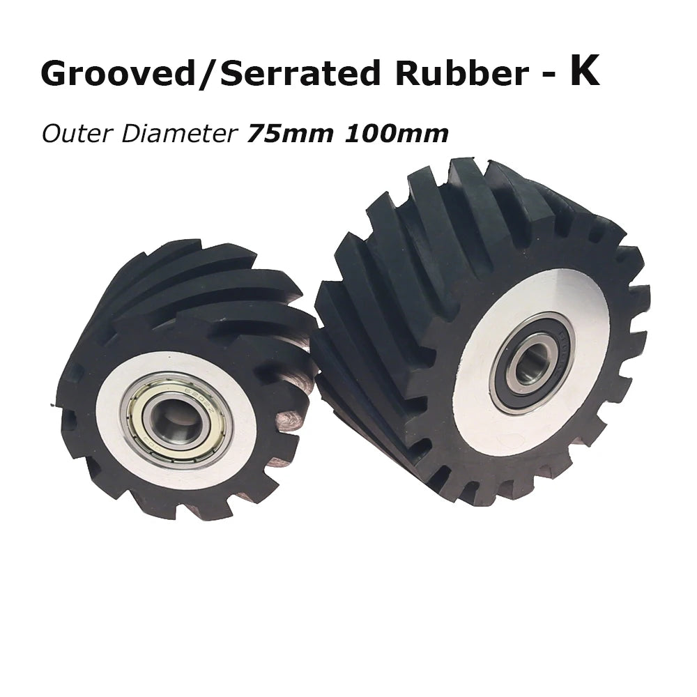 1 piece Dia.50mm/75mm/100mm*50mm Width Small Rubber Coated Aluminum Wheel Belt Grinder Idler Active Contact Wheel