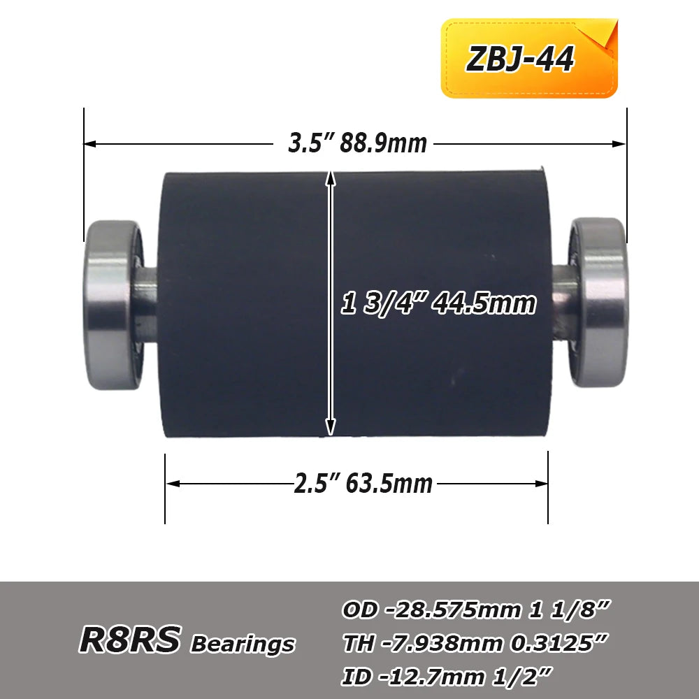 1 piece Rubber-coated Contact Roller Belt Grinder Idler Wheel Spindle / Threaded Rod Attachment