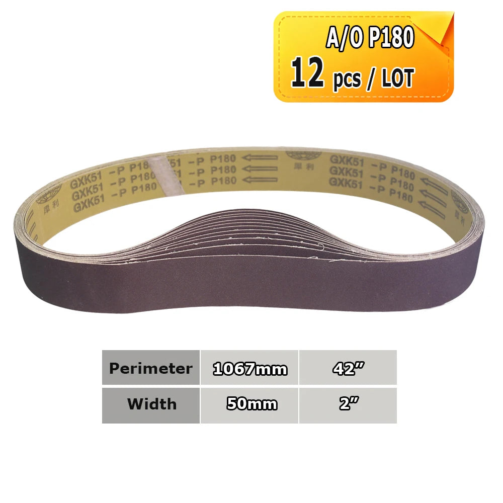 2" x 42" Sanding Belt Sander Knife-Making P40-P800 BORA 5 Ceramic Aluminum Oxide Felt Abrasive Grinding Polishing Bands