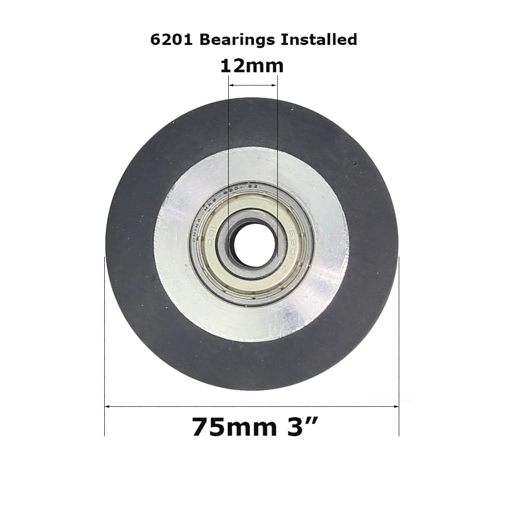 1 piece Dia.50mm/75mm/100mm*50mm Width Small Rubber Coated Aluminum Wheel Belt Grinder Idler Active Contact Wheel