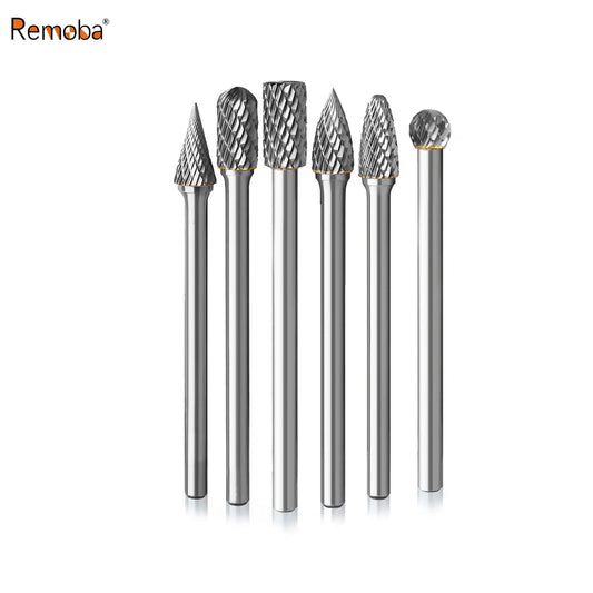 Extended Carbide Rotary File 6mm 1/4" Shank Tungsten Carbide Grinding Head, Woodworking Milling Cutter, Metal Deburring Tool
