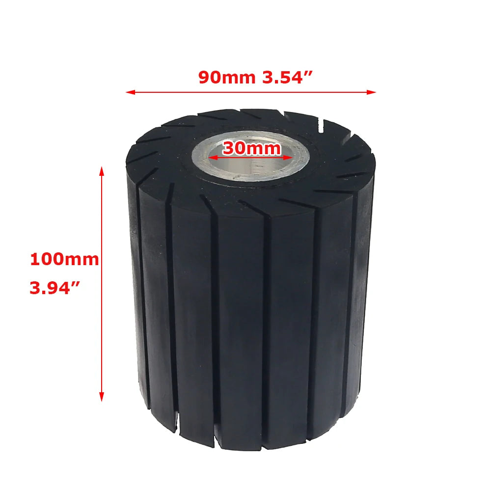 90x100mm Rubber Expansion Centrifugal Drum Wheel, 283x100mm Abrasive Sanding Sleeves AO ZA Non-woven for Polishing Grinding