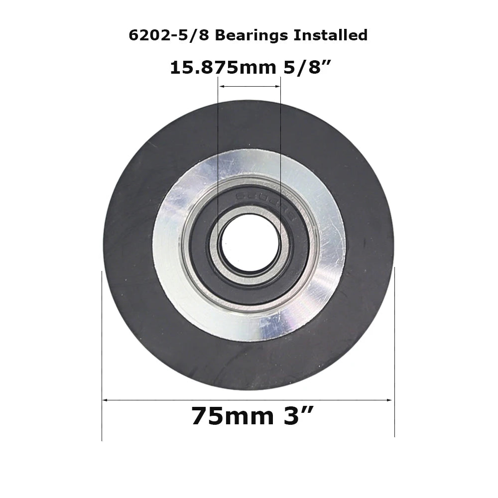 1 piece Dia.50mm/75mm/100mm*50mm Width Small Rubber Coated Aluminum Wheel Belt Grinder Idler Active Contact Wheel