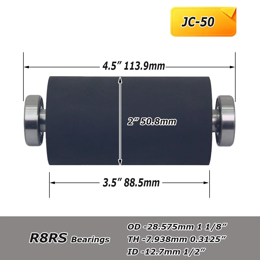 1 piece Rubber-coated Contact Roller Belt Grinder Idler Wheel Spindle / Threaded Rod Attachment