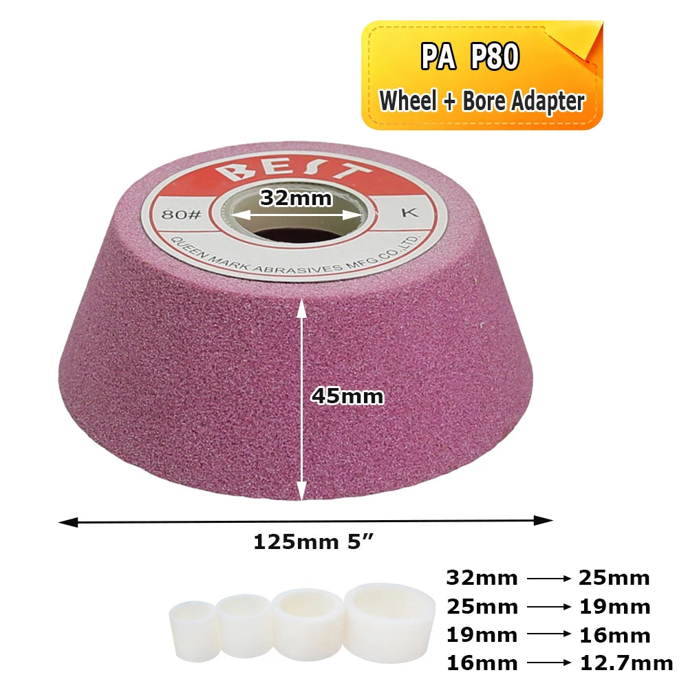 1 pc 125mm/5" WA/PA/GC Ceramic Bowl Abrasive Grinding Wheel for Steel Carbide Glass Polishing Precision Tool Sharpening