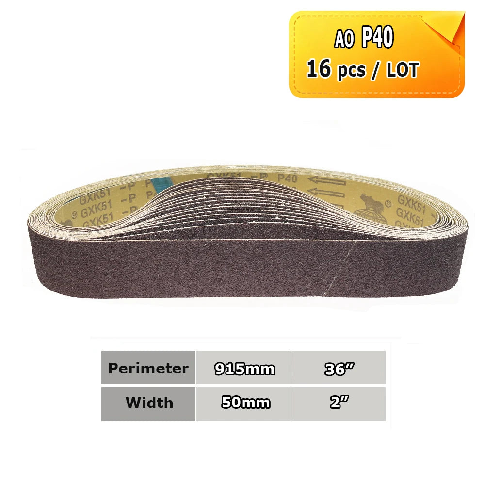 915x50mm Sanding Belts 2x36" Belt Grinder Abrasive Bands 291x50mm Wheel Sleeves for Knife Hard Metal Grinding Wood Polishing