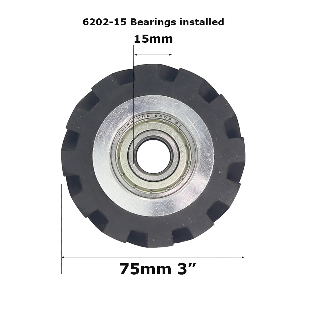 1 piece Dia.50mm/75mm/100mm*50mm Width Small Rubber Coated Aluminum Wheel Belt Grinder Idler Active Contact Wheel