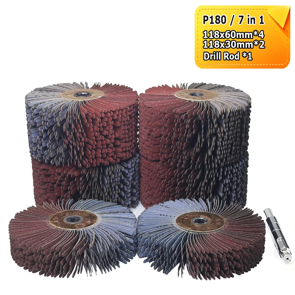 118x60mm/30mm Abrasive Cloth Strips Polishing Brush Wheels Air Polisher Accessories for Wood Grinding Buffing