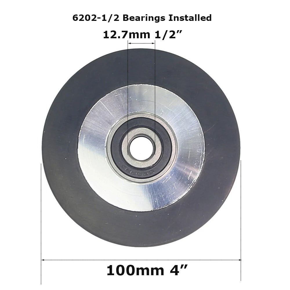 1 piece Dia.50mm/75mm/100mm*50mm Width Small Rubber Coated Aluminum Wheel Belt Grinder Idler Active Contact Wheel