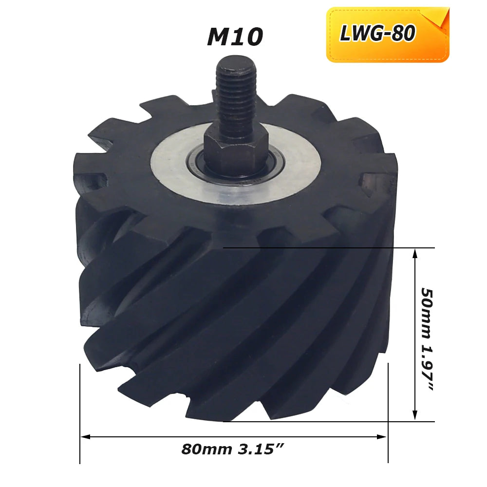 1 piece Rubber-coated Contact Roller Belt Grinder Idler Wheel Spindle / Threaded Rod Attachment