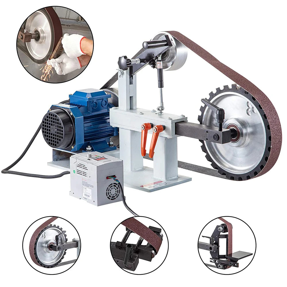 10“/12”/14“ Belt Grinder Contact Wheel 250/300/350mmx50mm Rubber Coated Wheel DIY Sander Parts