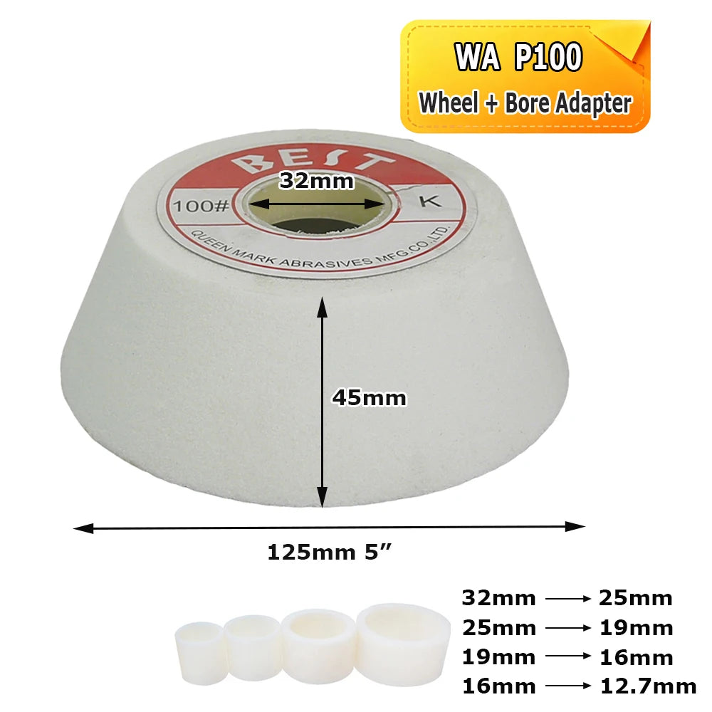 1 pc 125mm/5" WA/PA/GC Ceramic Bowl Abrasive Grinding Wheel for Steel Carbide Glass Polishing Precision Tool Sharpening