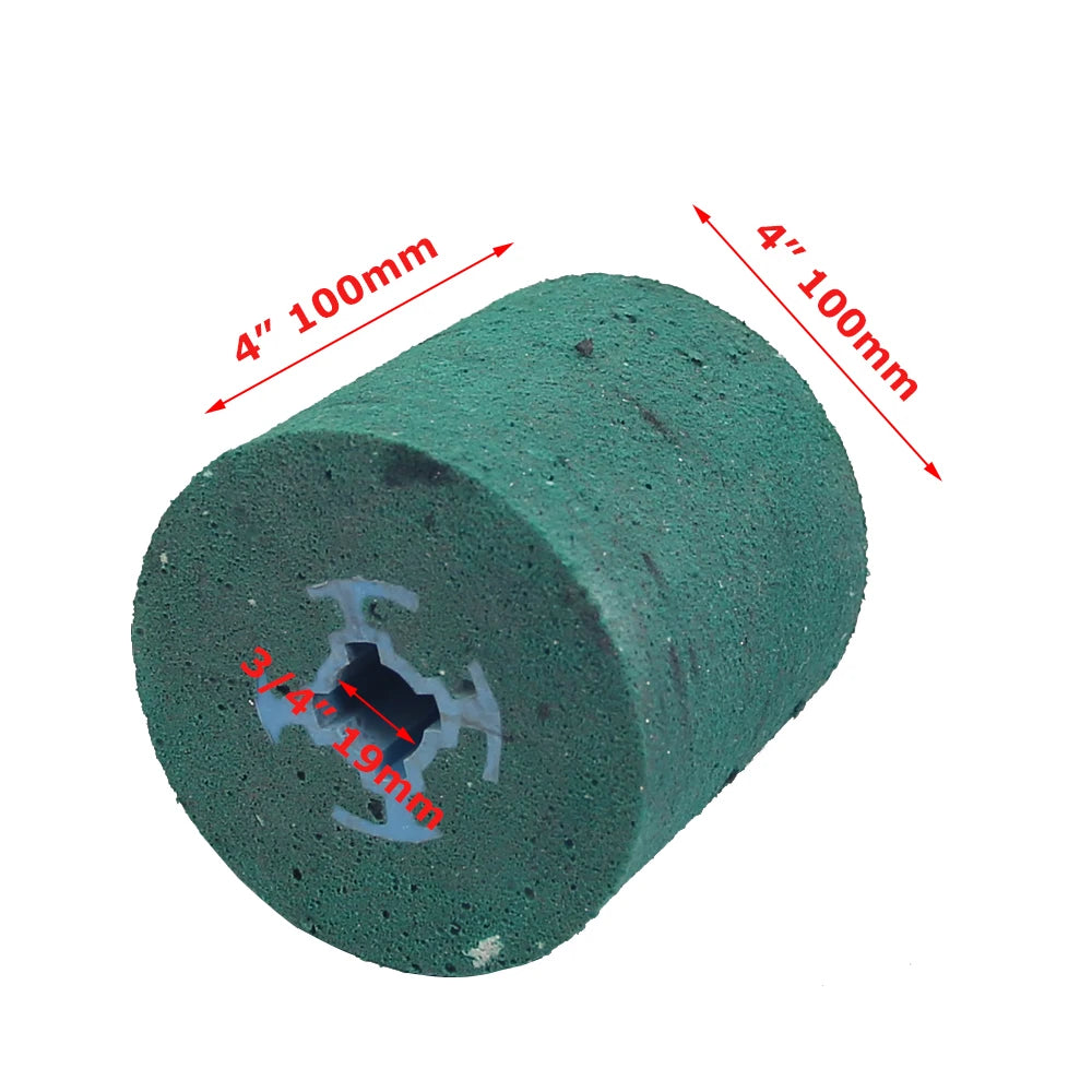 100x100x19mm Rubber Diamond Snowflake Polishing Texture Grinding Wheel Drum for Stainless Steel Metal Sunflower Stain Finish