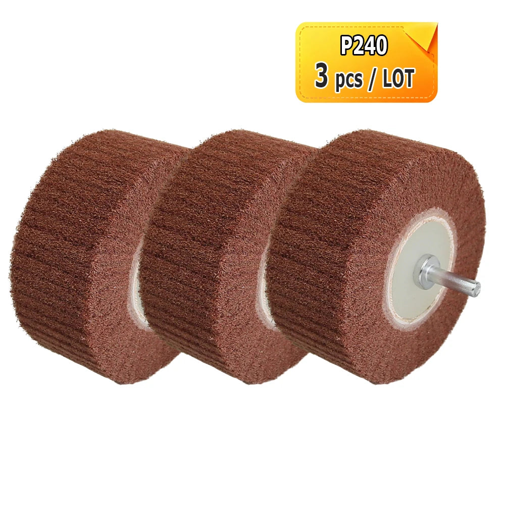 120x50mm M14 Non-woven Polishing Drum Wheel Angle Grinder Abrasive Grinding Wheel for Stainless Steel Finish
