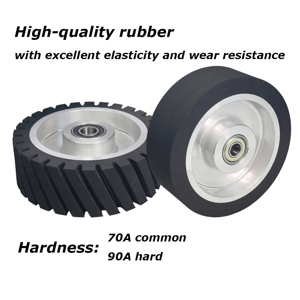 1 piece Dia.150mm*50mm Rubber Wheel Belt Grinder Contact Idler Active Wheel 6"x2" Sander Part