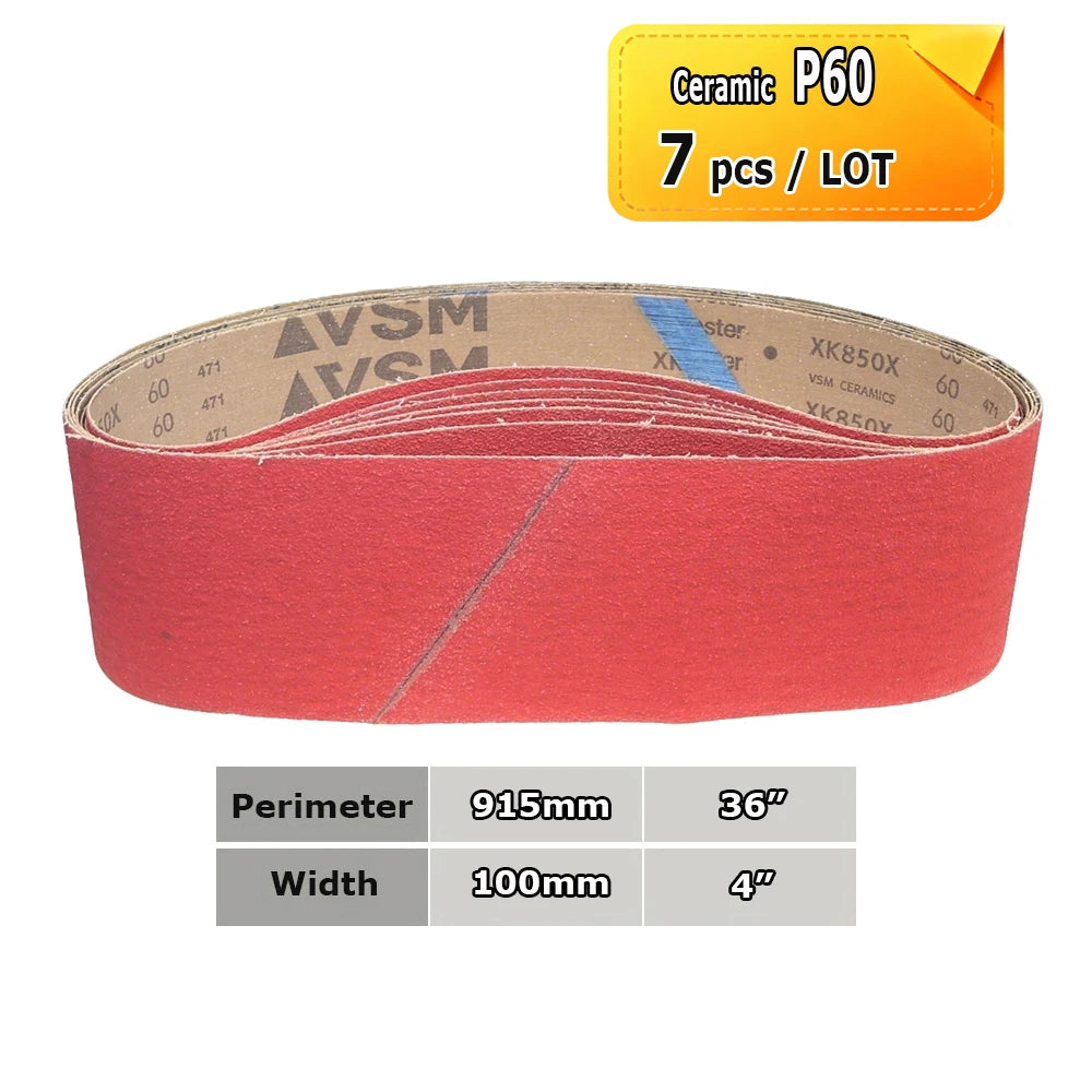 915x100mm Abrasive Sanding Belts 4"x36" Sander Bands Zirconia Ceramic Aluminum Oxide for Metal Grinding Woodworking Polishing