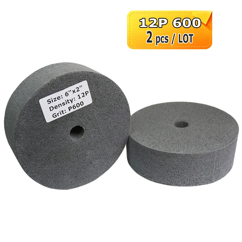 6 Inch Nylon Polishing Wheel 150x50mm Non-Woven Abrasive Buffing Pad for Metal Stainless Steel Aluminum Surface Finishing
