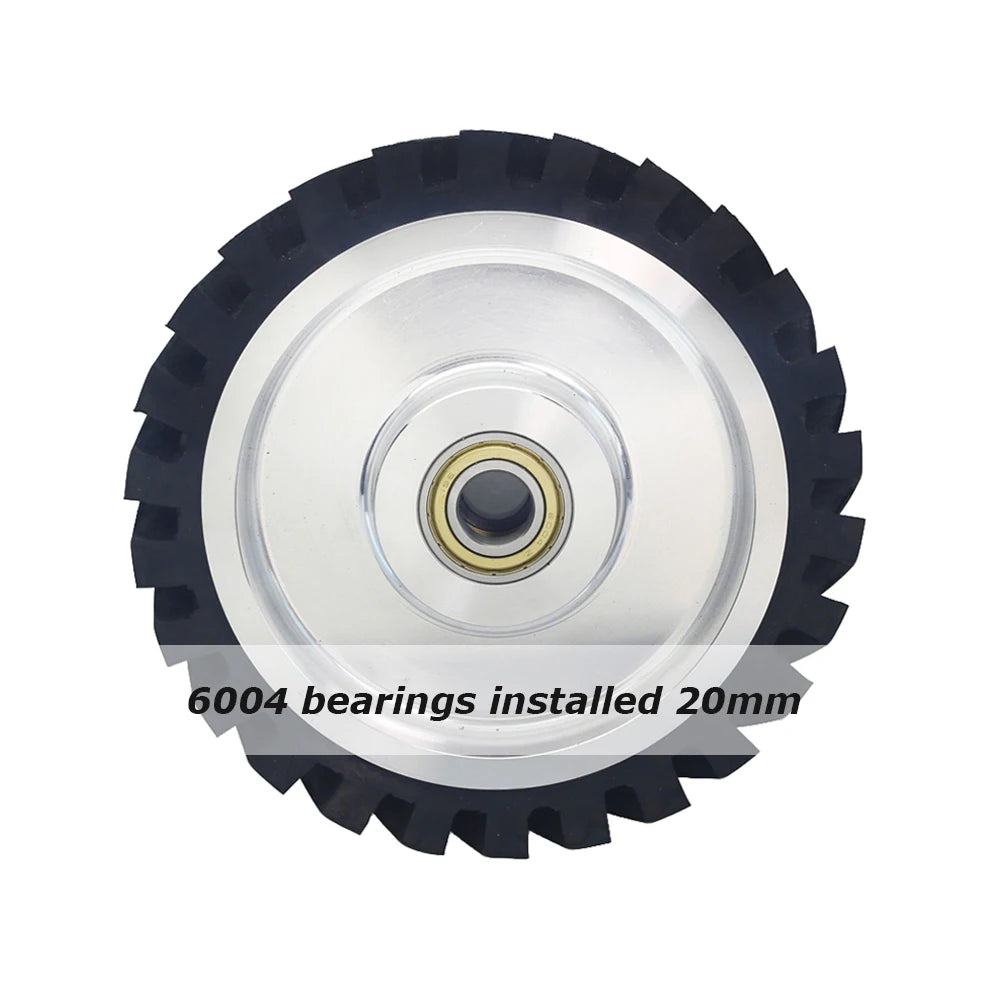 1 piece 200*50mm Rubber Coated Aluminum Contact Wheel 8x2 inch Belt Grinder Rubber Wheel 70A 90A