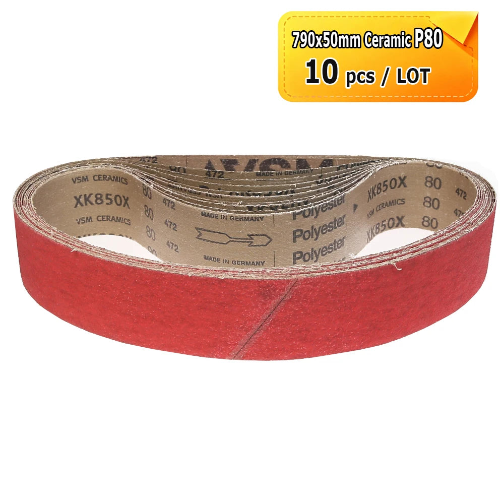 790x50mm Sanding Sleeves Belts for 250x50mm Expander Wheel Zirconia Ceramic Non-woven for Metal Wood Plastic Grinding Polishing