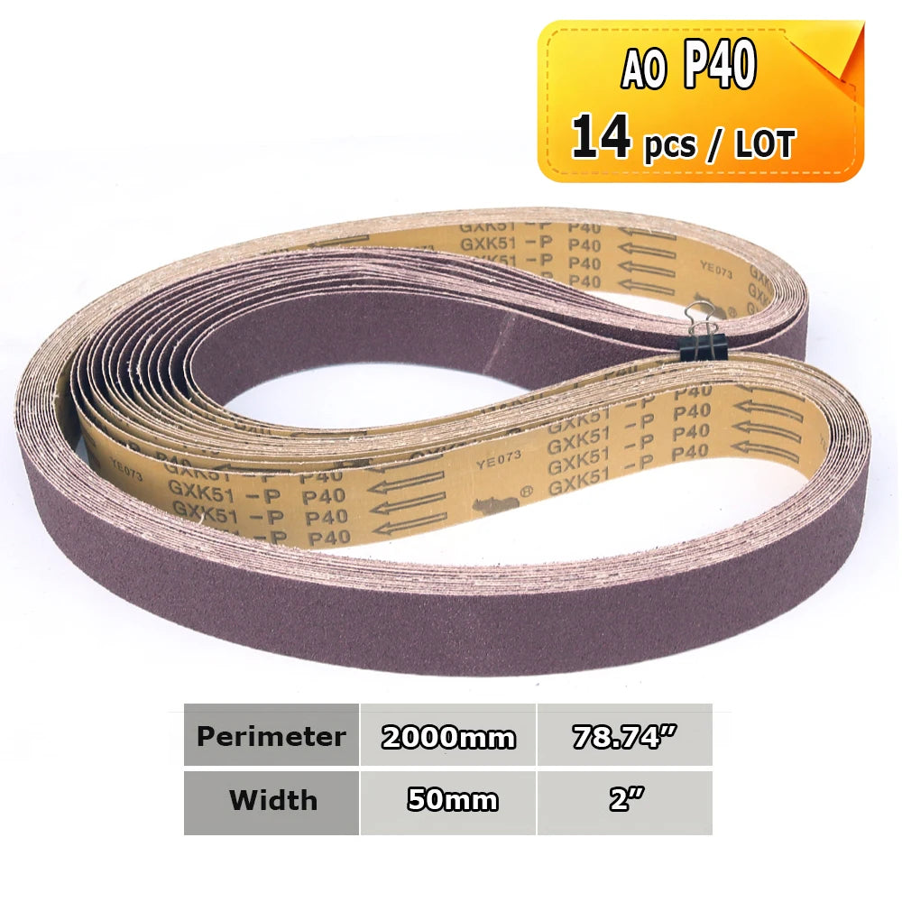 Sanding Belts 50x2000mm Knife Making Abrasive Bands Ceramic Zirconia Aluminum Oxide P36-P1500