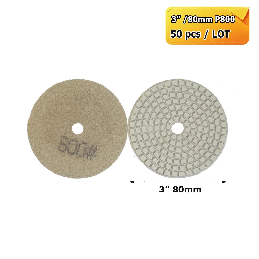 3"/4" Wet Grinding Discs Flexible Diamond Stone Polishing Pads for Ceramic Tiles Marble Finish