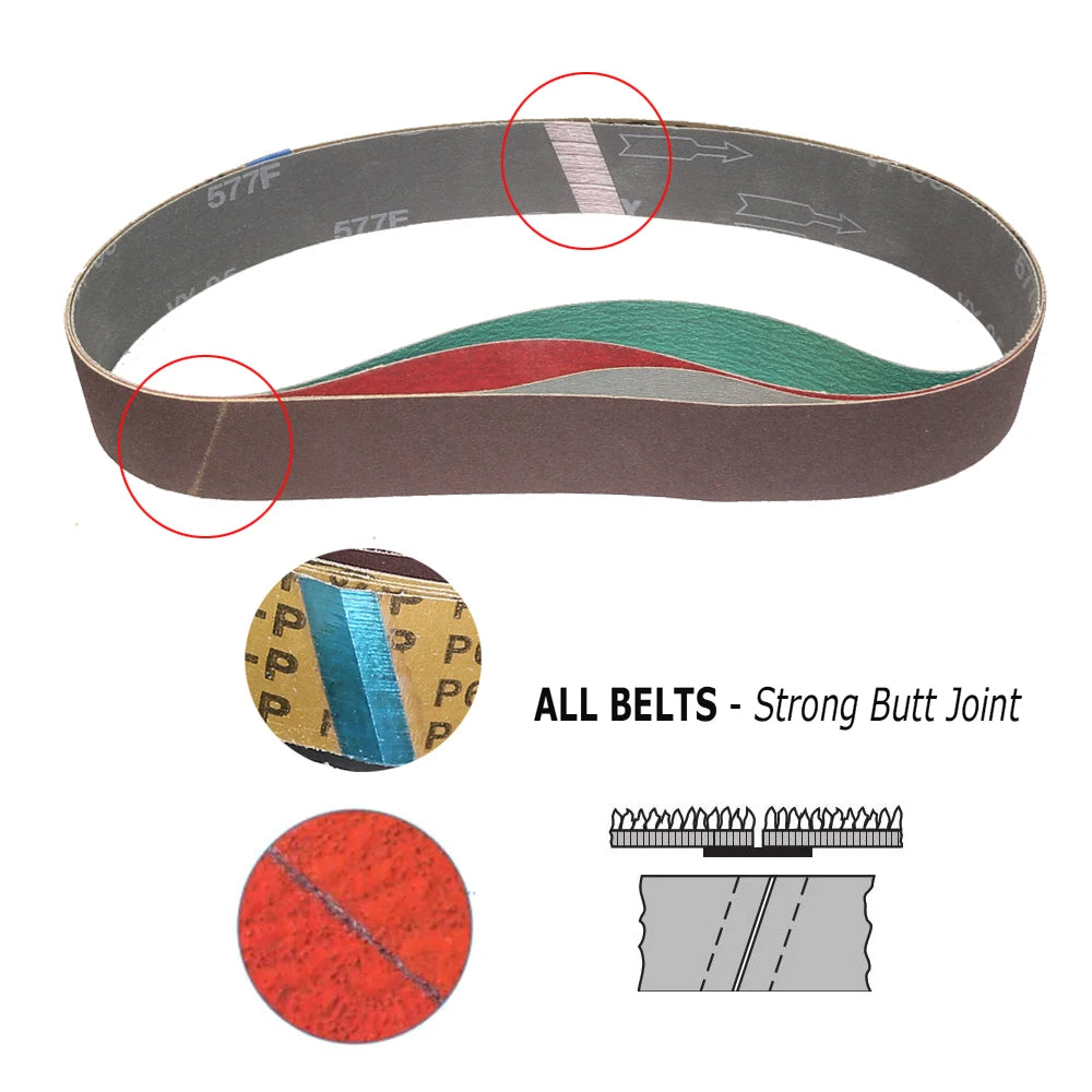 915x50mm Sanding Belts 2x36" Belt Grinder Abrasive Bands 291x50mm Wheel Sleeves for Knife Hard Metal Grinding Wood Polishing