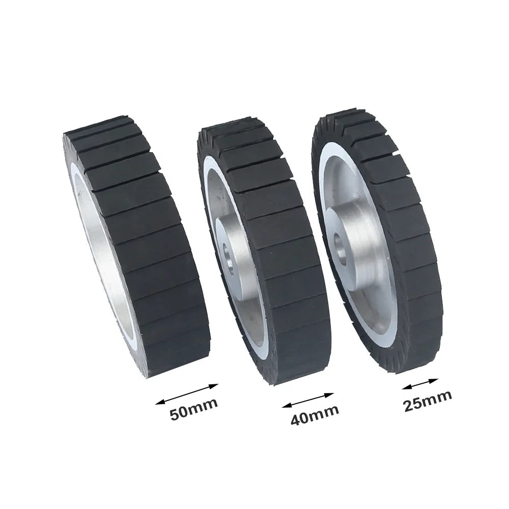 200x50mm 8” Rubber Expander Polishing Wheel with 630x50mm Sanding Sleeves Zirconia Nylon Fiber for Metal Grinding Wire Drawing