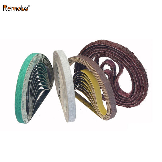 330x10mm Sanding Bands Belts Mini Portable Belt Sander Grinder Accessories AO ZA Non-woven Nylon for Metal Wood Polishing