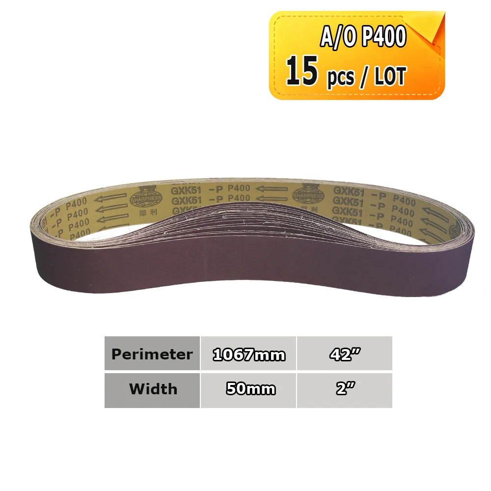 2" x 42" Sanding Belt Sander Knife-Making P40-P800 BORA 5 Ceramic Aluminum Oxide Felt Abrasive Grinding Polishing Bands