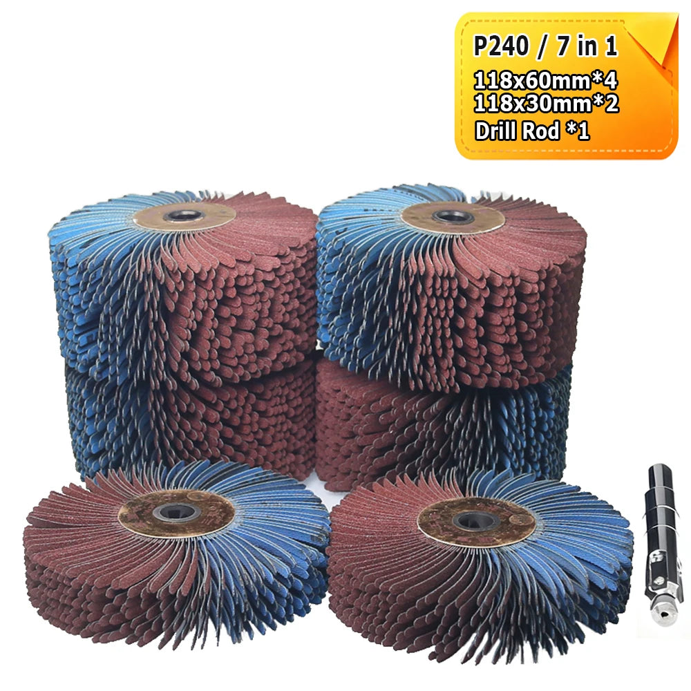 118x60mm/30mm Abrasive Cloth Strips Polishing Brush Wheels Air Polisher Accessories for Wood Grinding Buffing