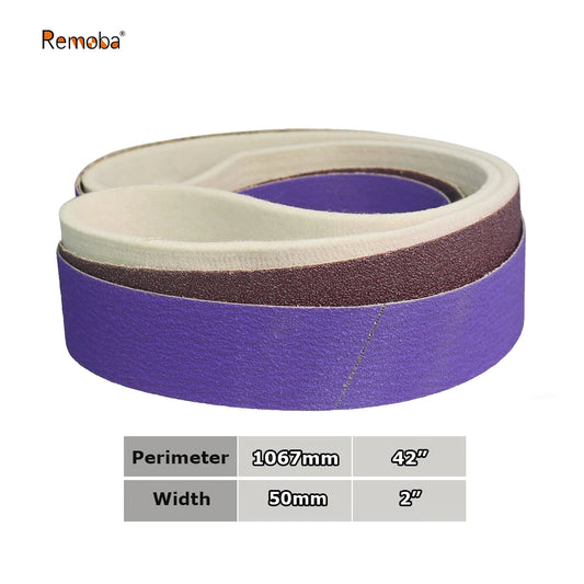 2" x 42" Sanding Belt Sander Knife-Making P40-P800 BORA 5 Ceramic Aluminum Oxide Felt Abrasive Grinding Polishing Bands