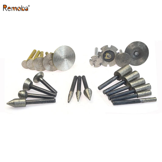 Sintered Diamond Grinding Heads 6mm Shank Mounted Bits for Stone Lettering Engraving Carving Cutting Polishing