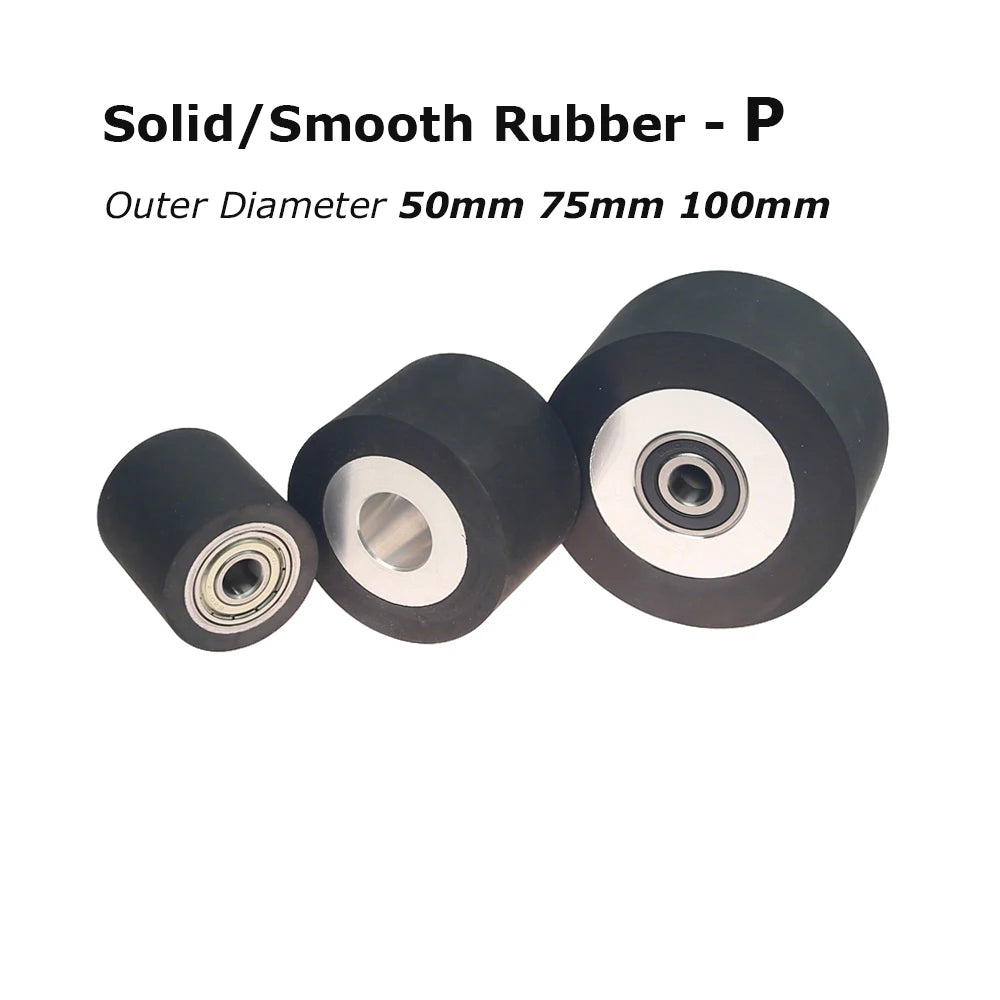 1 piece Dia.50mm/75mm/100mm*50mm Width Small Rubber Coated Aluminum Wheel Belt Grinder Idler Active Contact Wheel