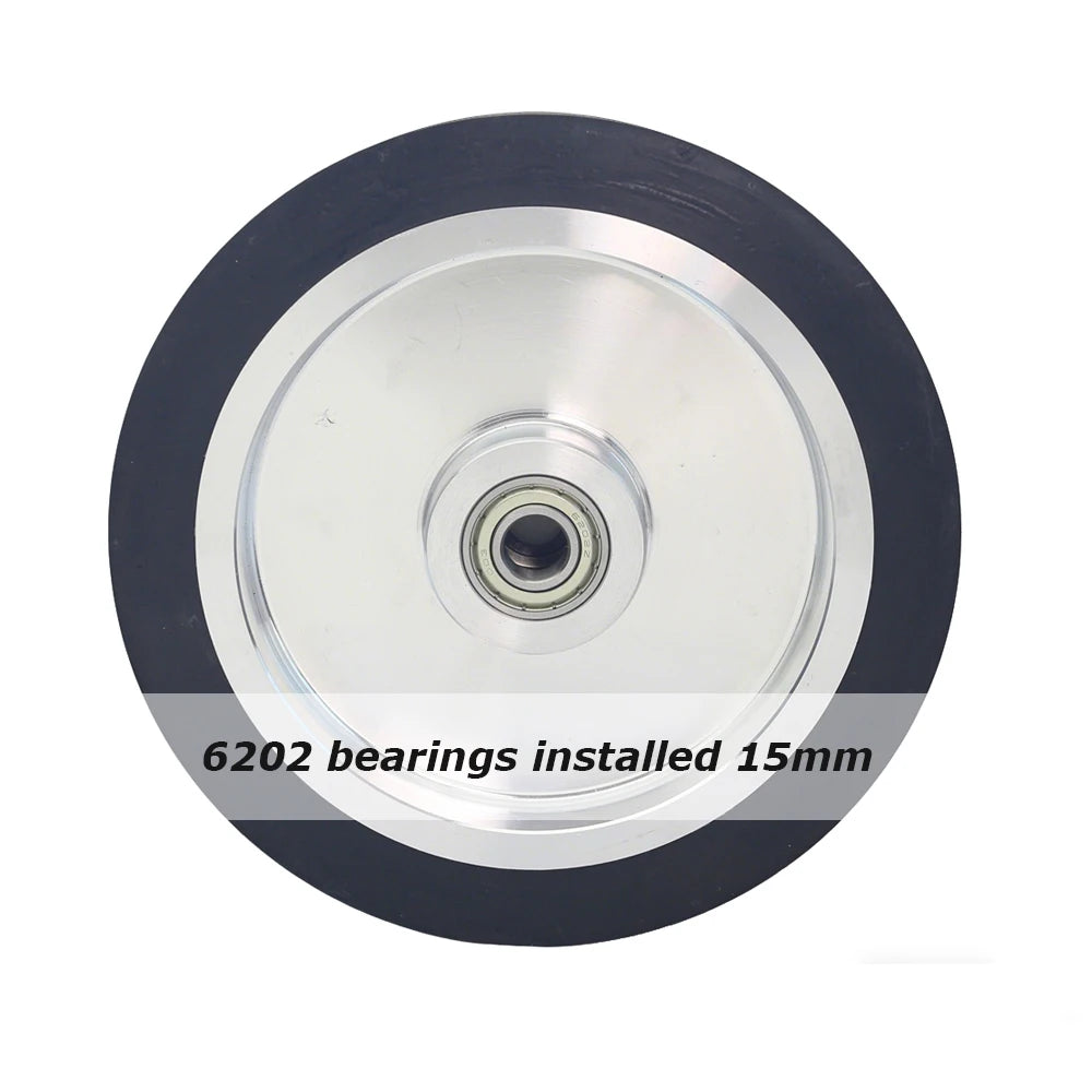 1 piece 200*50mm Rubber Coated Aluminum Contact Wheel 8x2 inch Belt Grinder Rubber Wheel 70A 90A