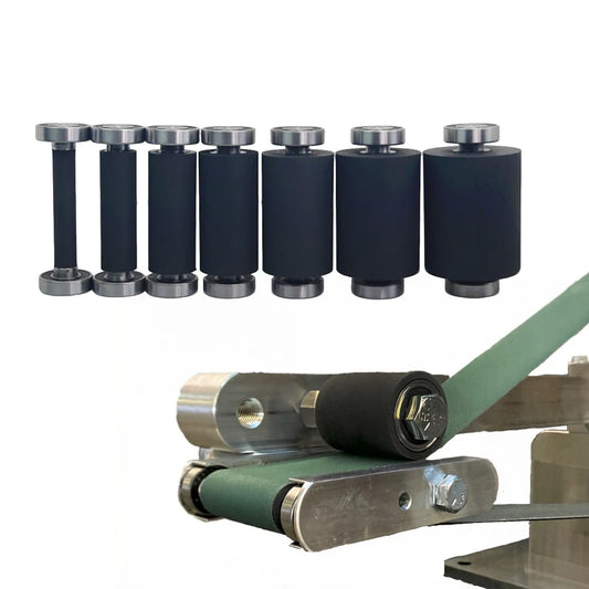 1 piece Rubber-coated Contact Roller Belt Grinder Idler Wheel Spindle / Threaded Rod Attachment
